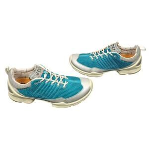 Ecco Biom Train Women’s Sz 9 EU 40 Natural Motion Training Shoes White Gray Teal